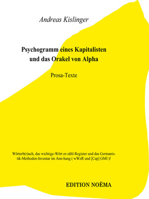 cover image of Psychogramm eines Kapitalisten und das Orakel von Alpha, oder